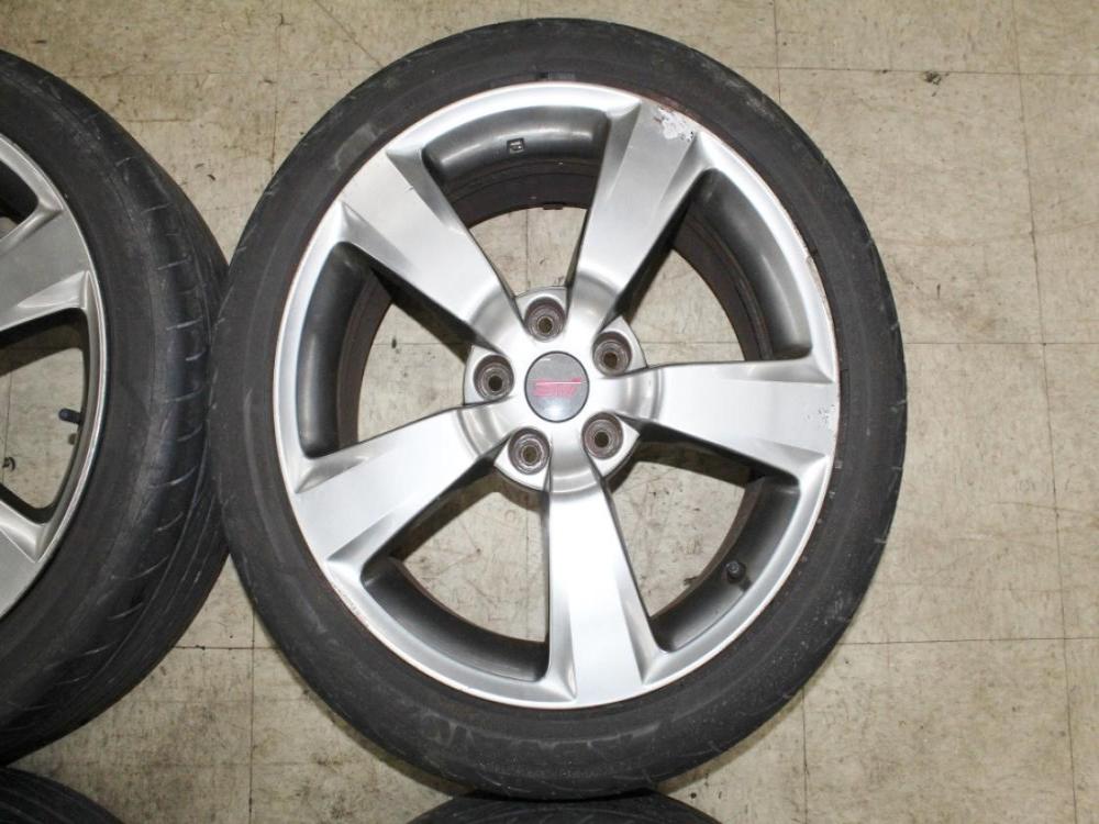 JDM 08-14 Subaru STi OEM 5x114.3 18x8.5 +55 Wheels with Tires: Image 10