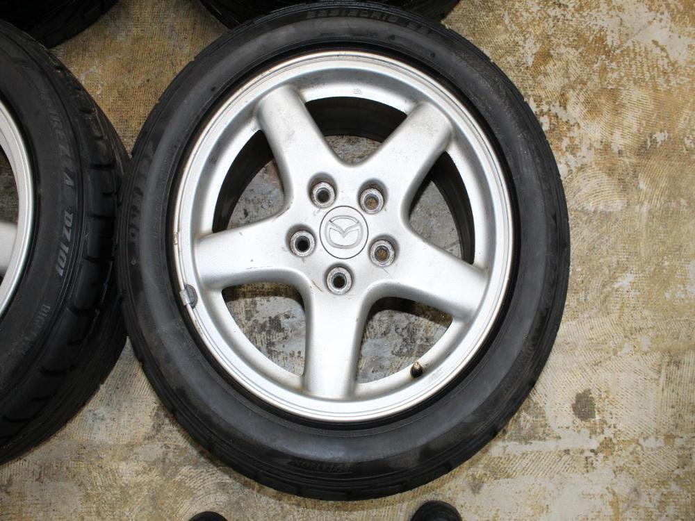 OEM Mazda RX7 FD 5x114.3 16x8 +50 Stock Wheels with Tires: Image 3